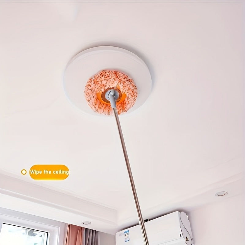 Adjustable Dust Mop 190.5cm with 4 Washable Heads for Floor Wall Ceiling Cleaning
