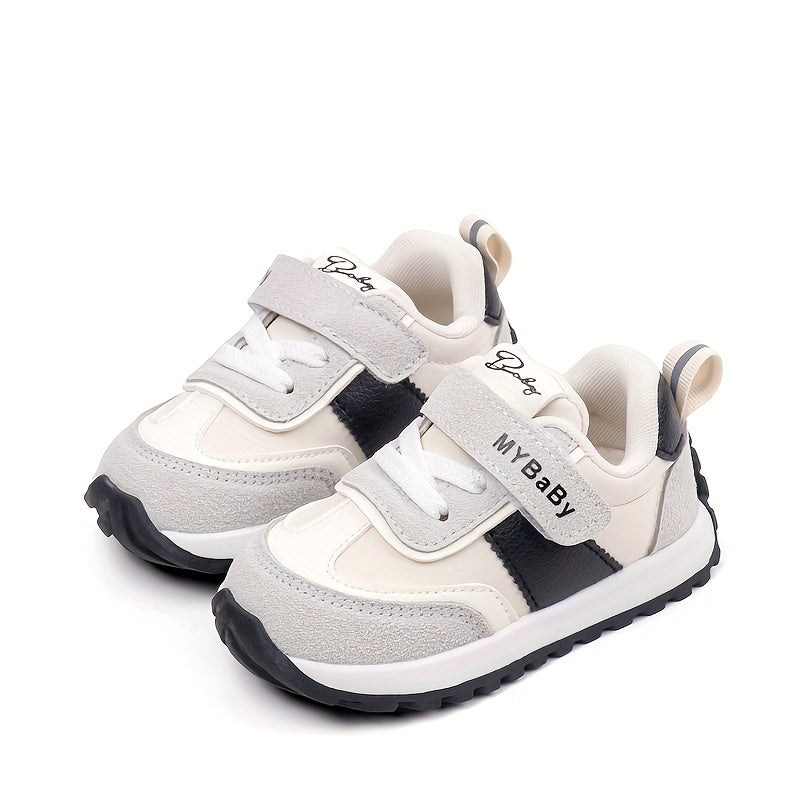 Zapatillas transpirables antideslizantes a rayas para niños pequeños con correa ajustable para exteriores, casual en primavera y otoño