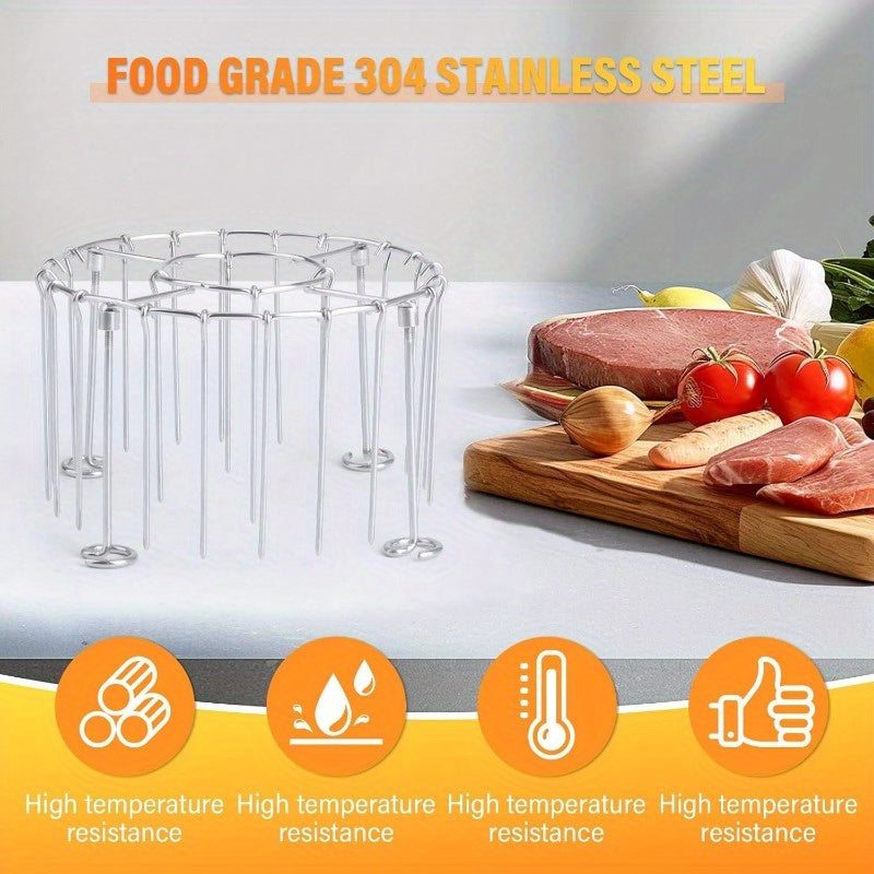 1pc Stainless Steel Air Fryer Rack Set with Toast Dehydrator Racks and Paper Liners