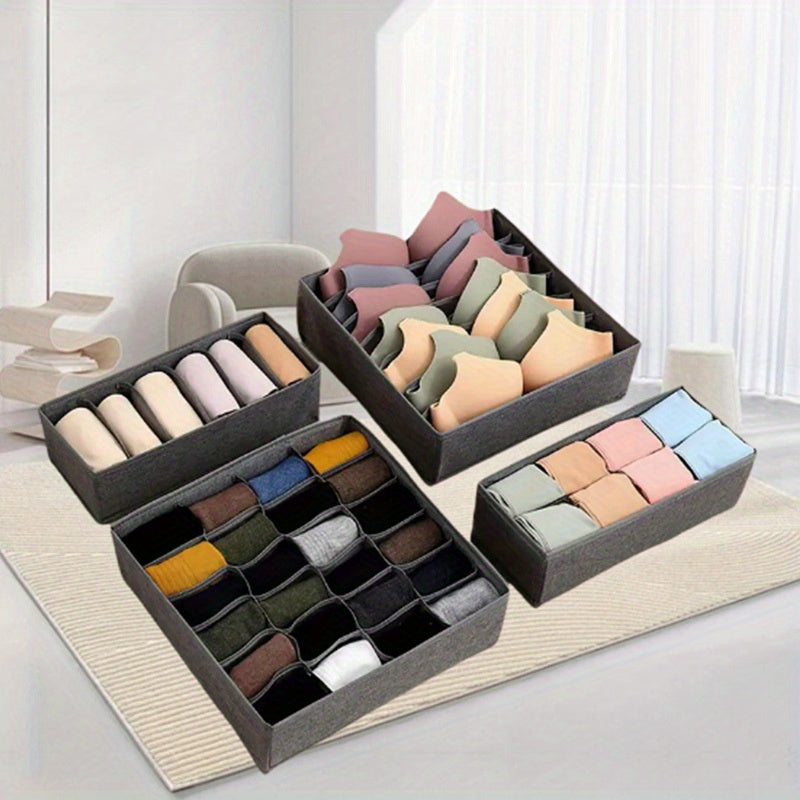 Polyester Drawer Organizer with Partitions for Socks Underwear and Ties