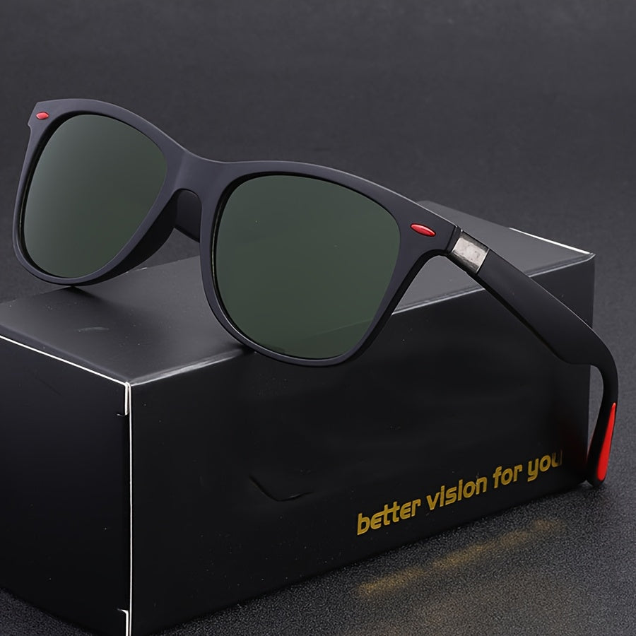 Retro Square Fashion Glasses for Men and Women with Gradient Lenses and Durable Polycarbonate Frame