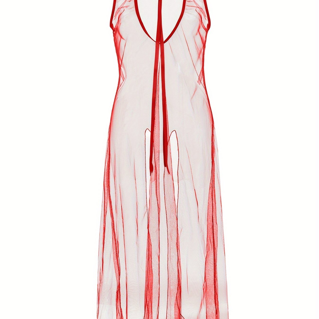 Женская полупрозрачная кружевная длинная юбка-пеньюар с кисточками