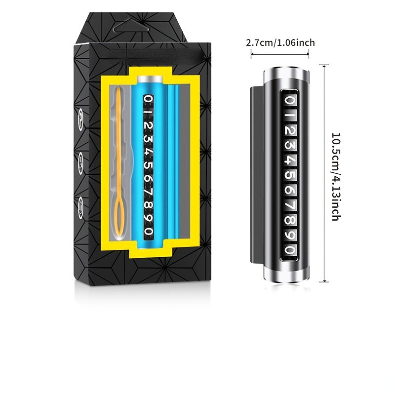 Alloy Car Parking Notification Sign with Adjustable Rolling Digits and Phone Number Plate