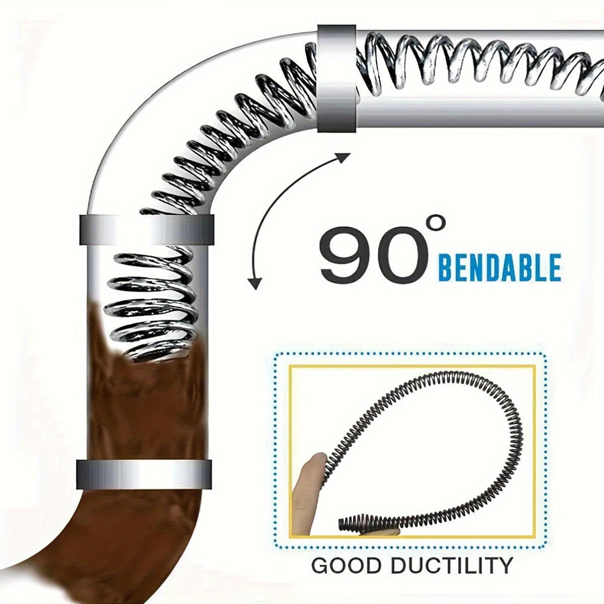 Extendable Electric Drain Auger for Clogs in Toilets and Drains Durable Metal Residential Commercial