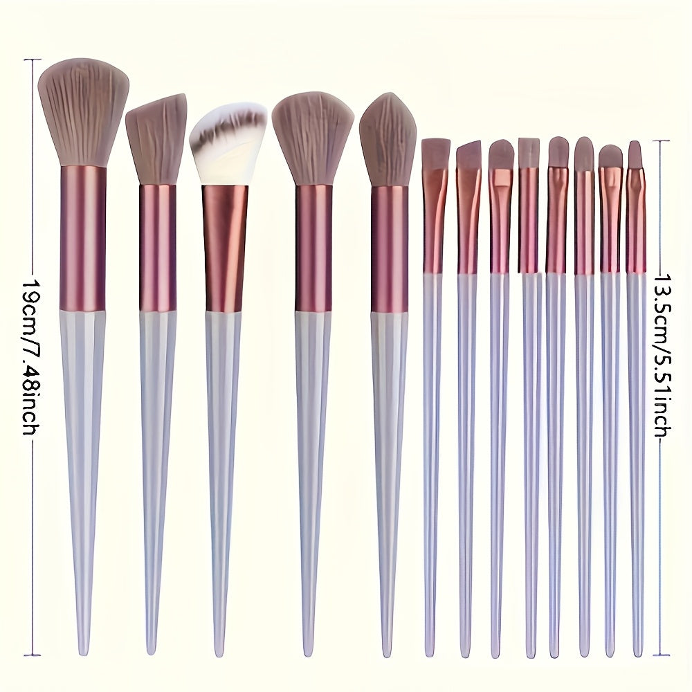 13-Piece Professional Makeup Brush Set with Hypoallergenic Nylon Bristles and ABS Plastic Handles