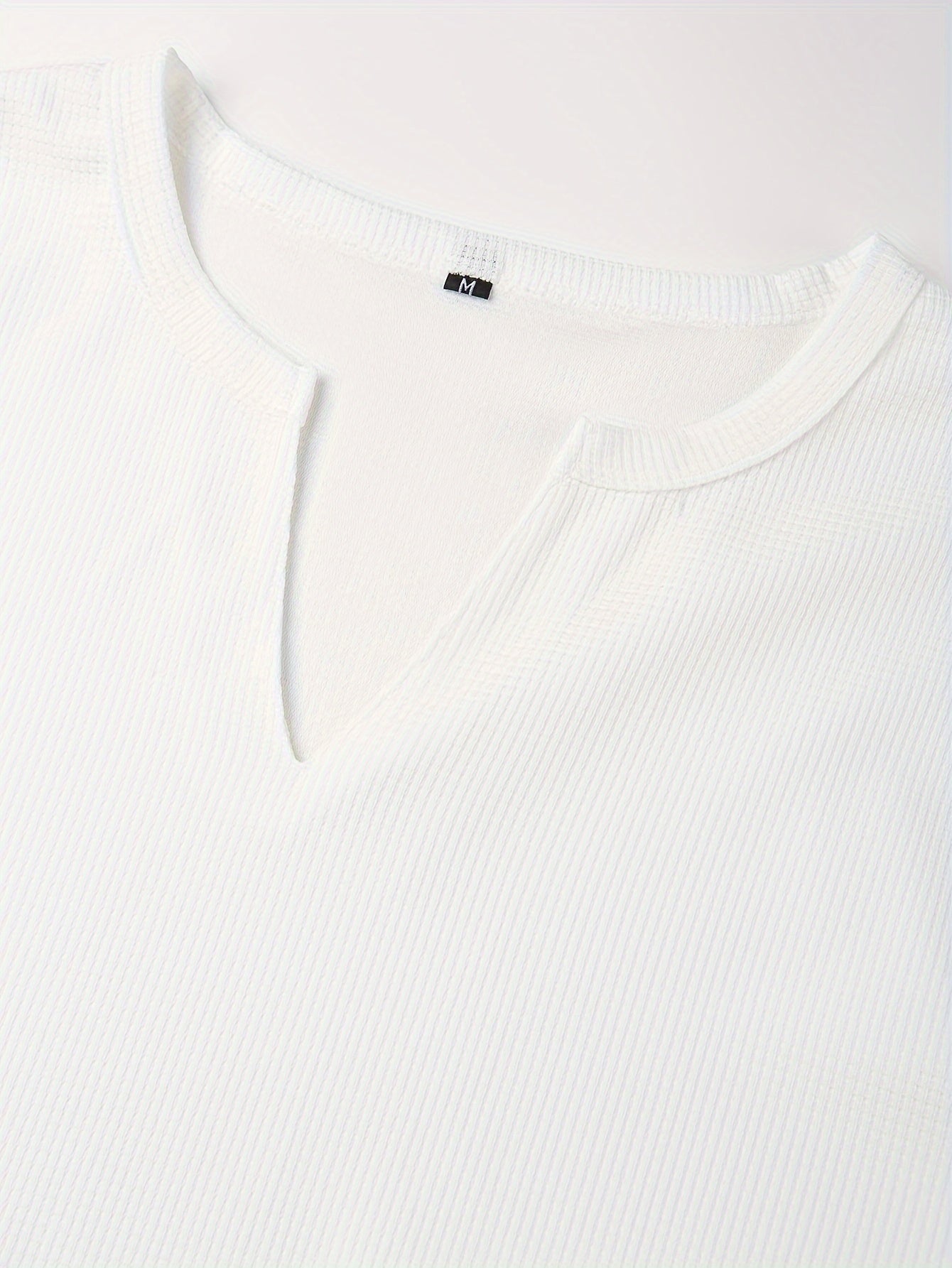 Men's Waffle V-Neck Long Sleeve T-Shirt Polyester Solid Color Casual Active Wear