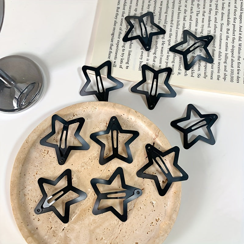 Girls Hair Clips Set, Gold Star Shape, Thin Hair Accessories, 10 Pieces