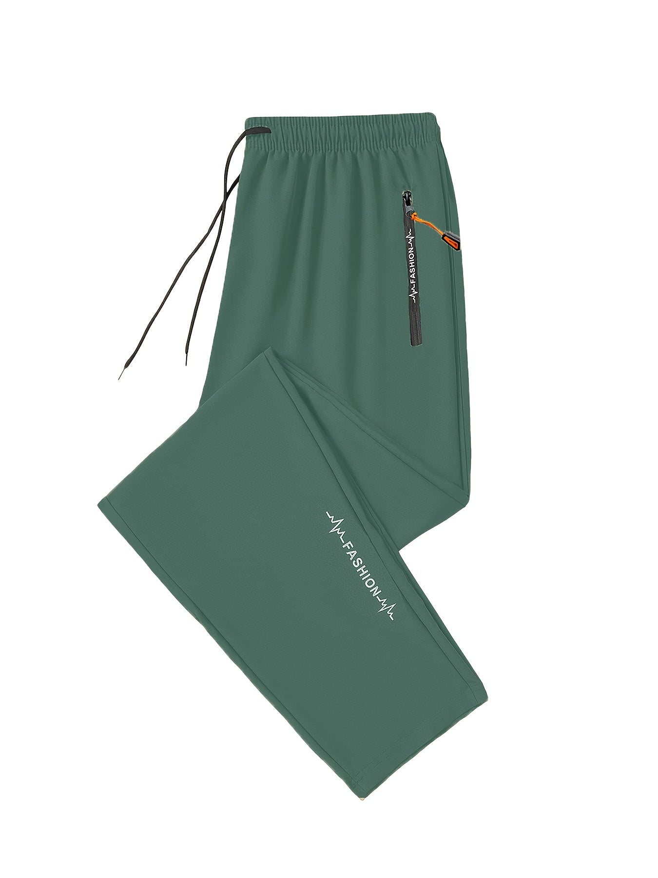 Pantalones deportivos casuales para hombre con bolsillo con cremallera, poliéster ligero, cintura con cordón, estilo deportivo, set de 5