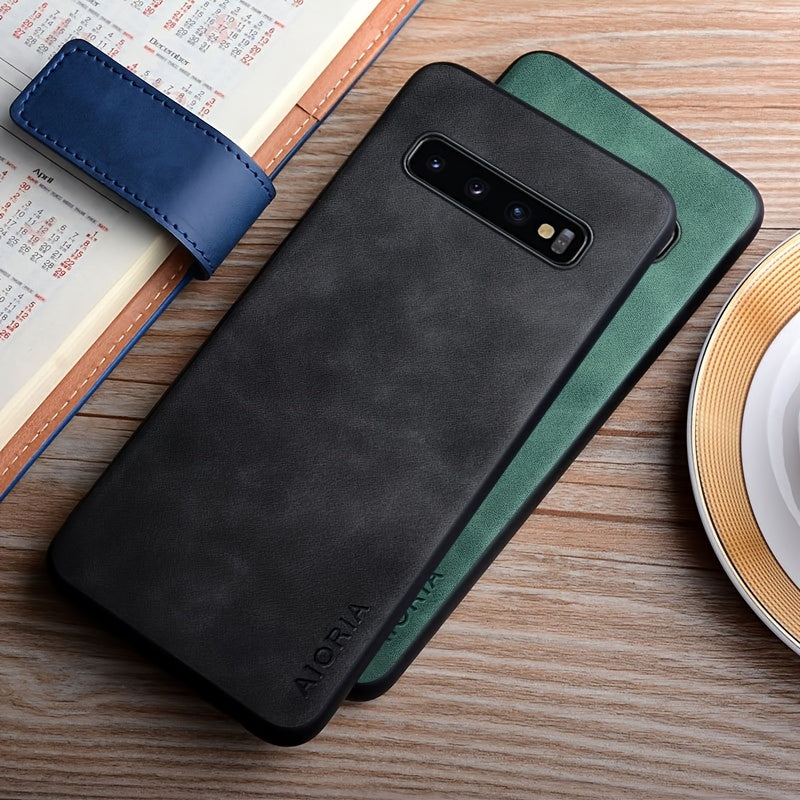 Faux Leather Phone Case for Samsung Galaxy S10 Plus S10e S10 Lite Full Protection Slim Cover
