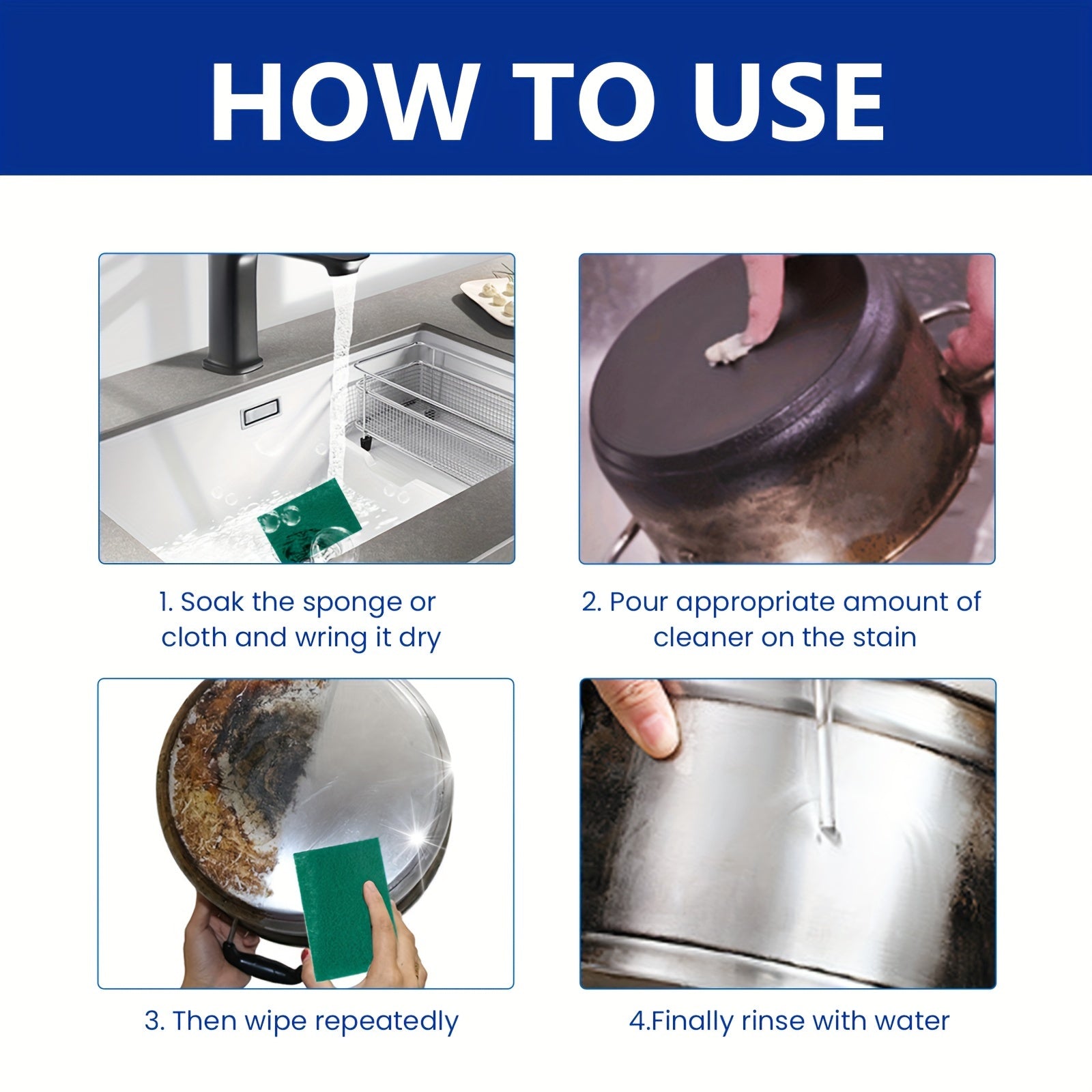 Qozon, qozonlar va yog' qoldiqlarini chuqur tozalash uchun oshxona tozalovchi jel