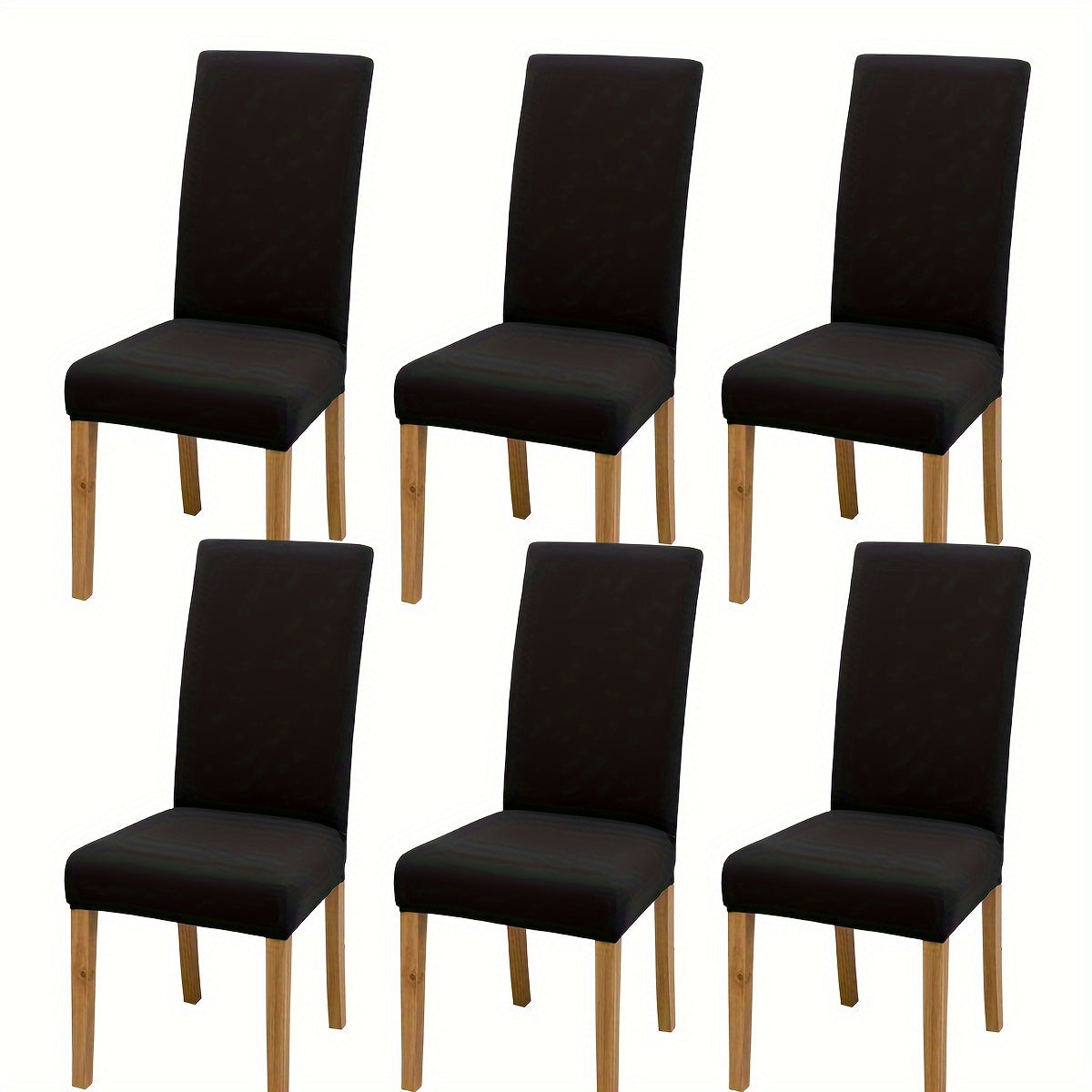 4/6pcs Water-Resistant Polyester Spandex Chair Covers with Elastic Band for Living Room