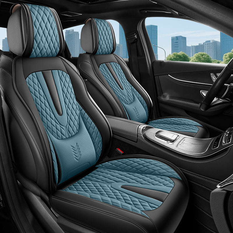 All-Season Faux Leather Car Seat Cover Breathable Dirt-Resistant for 5-Seater