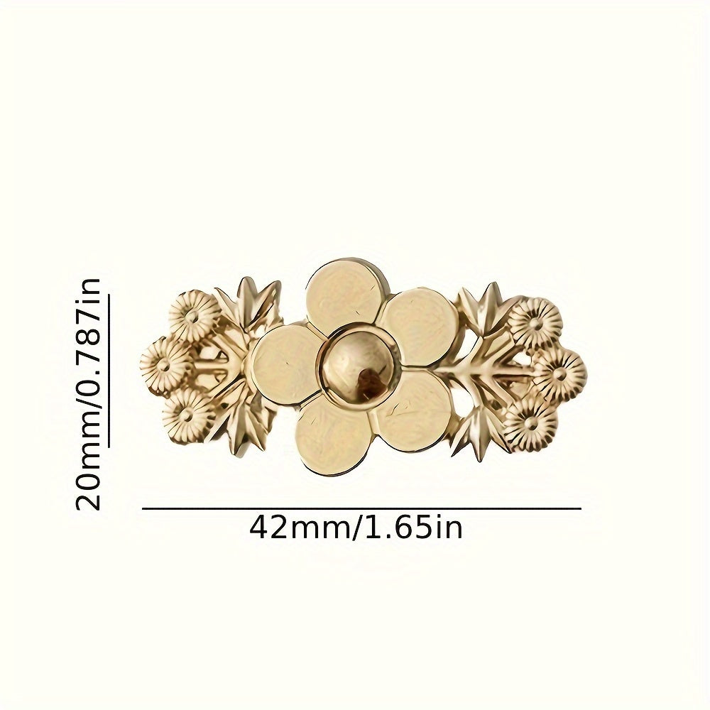 Juego de cuatro botones extensores de cinturilla de metal para vaqueros ajustables, ajustador de cintura de mezclilla con diseño floral