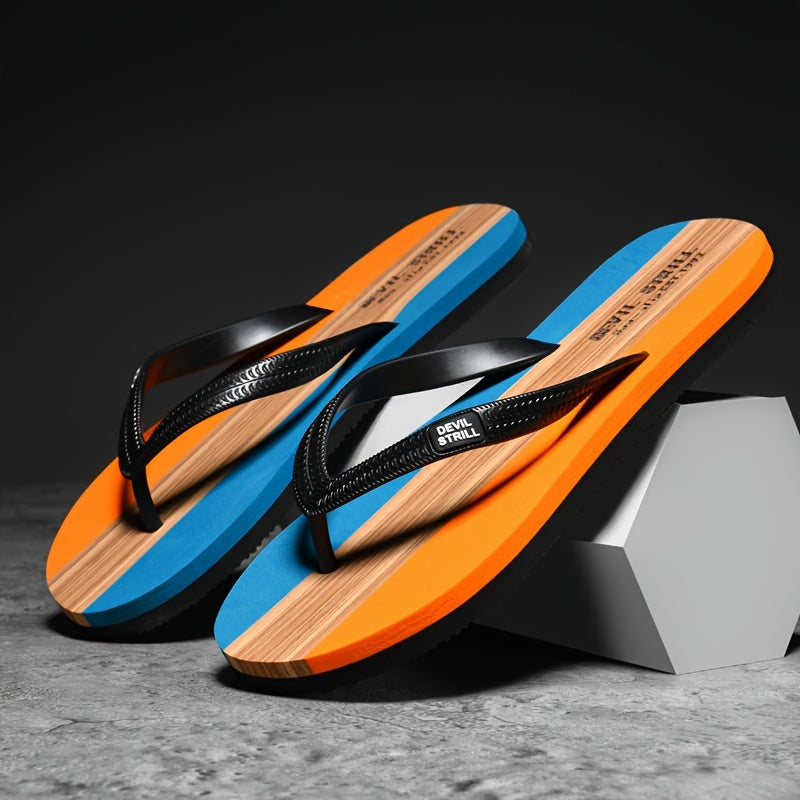 Men's Casual Outdoor Slippers with Rubber Sole Anti-Slip Odorless Sweat-Absorbing EVA Beach Shoes