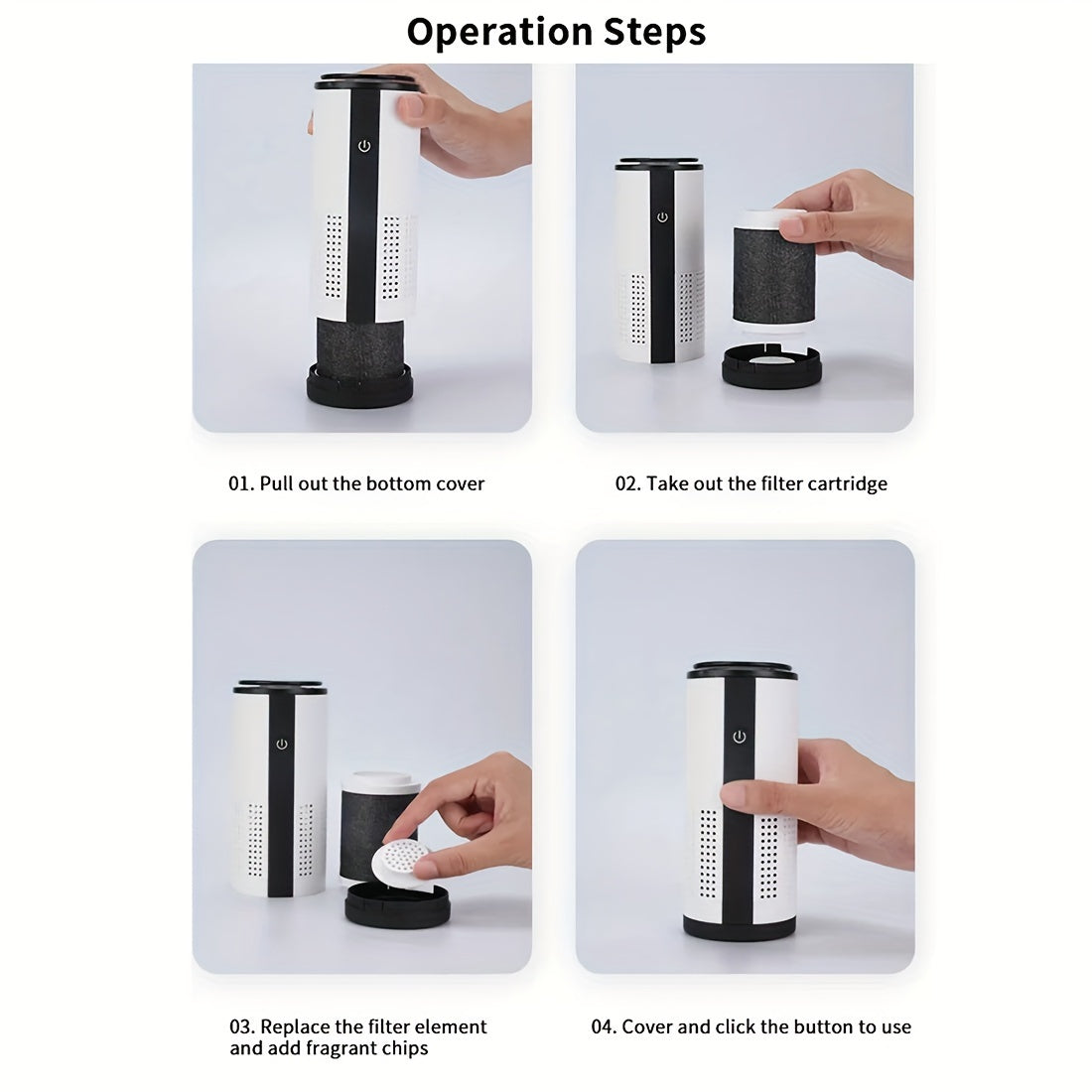 Portable HEPA Air Purifier with Battery and USB Power for Travel and Home