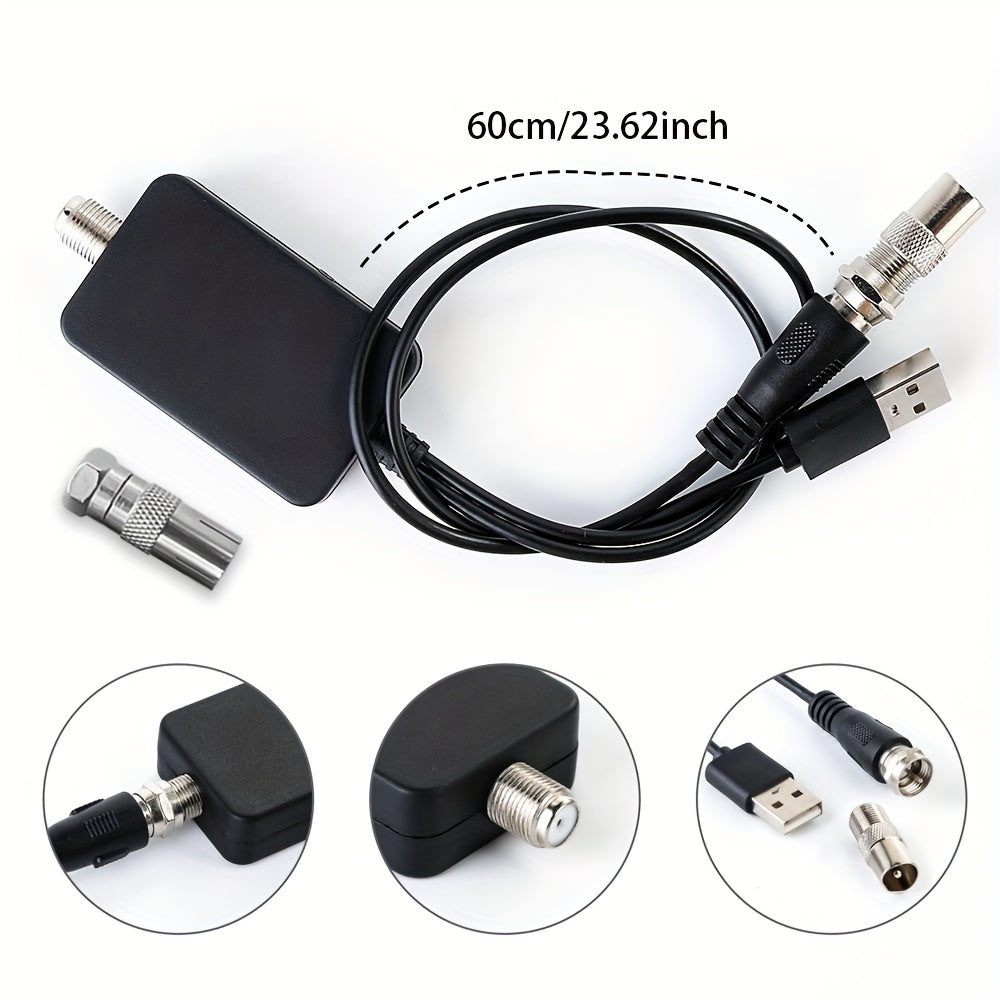 HD Digital TV Signal Booster 30dB Low Noise USB Powered for Smart and Cable TVs