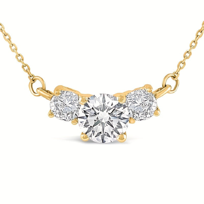 Sterling Silver Necklace with Moissanite Accent for Women