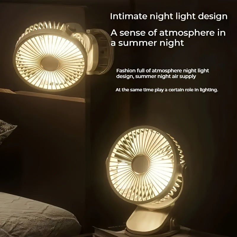 JKUOO Ultra-Quiet USB Qayta to'ldiriladigan shamol bilan kuchli havo oqimi, 5 tezlik, 720° aylanish dizayni – Uy, ofis, sayohat va ochiq havoda foydalanish uchun portativ sovutish klipli shamol, oq, stolga o'rnatiladigan