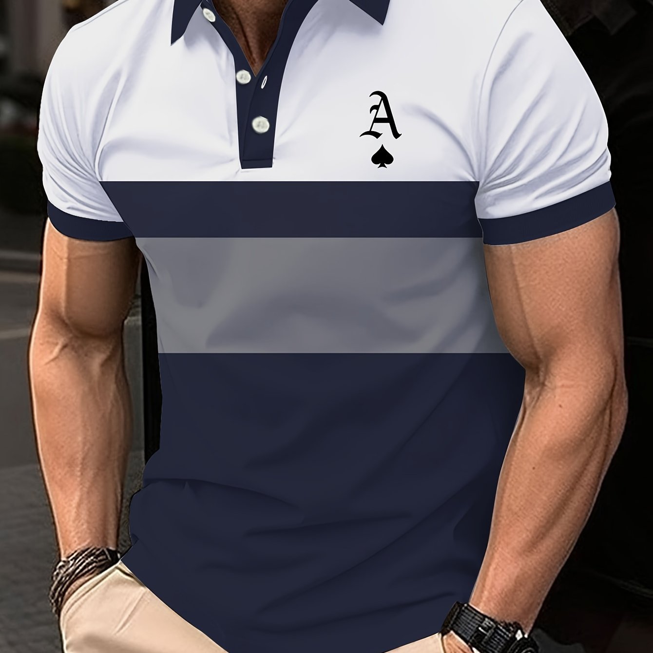 Large Plaid Striped Short Sleeve Shirt Digital Print Casual Summer Polyester