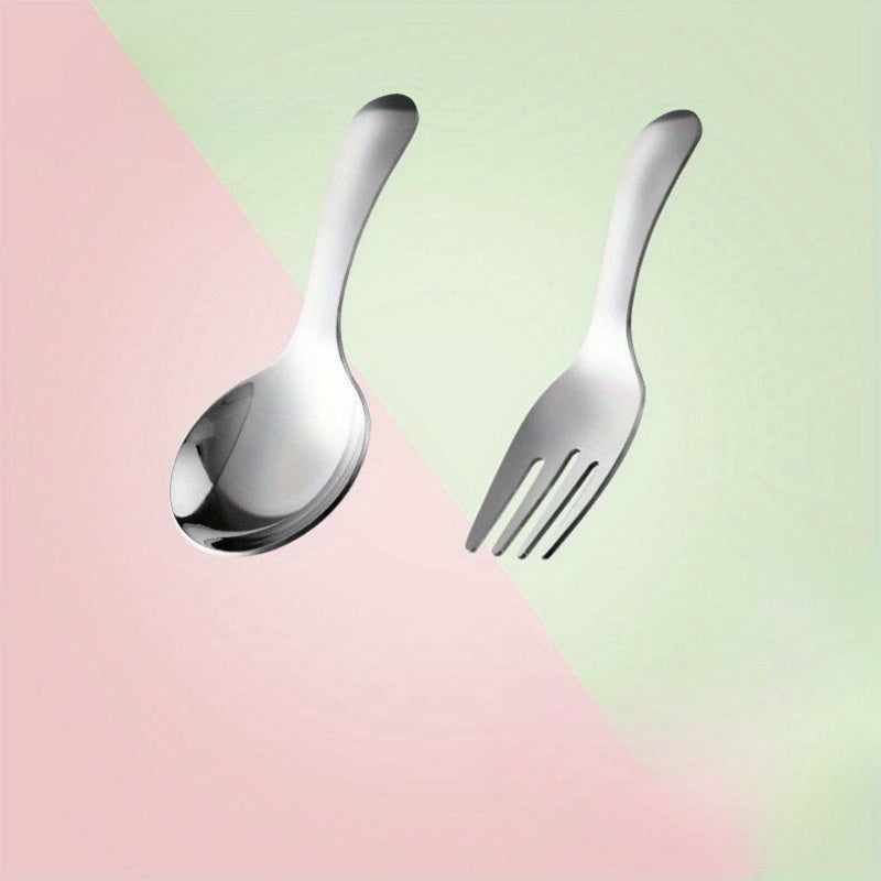 2-Piece Stainless Steel Travel Cutlery Set Soup Spoon and Dessert Fork