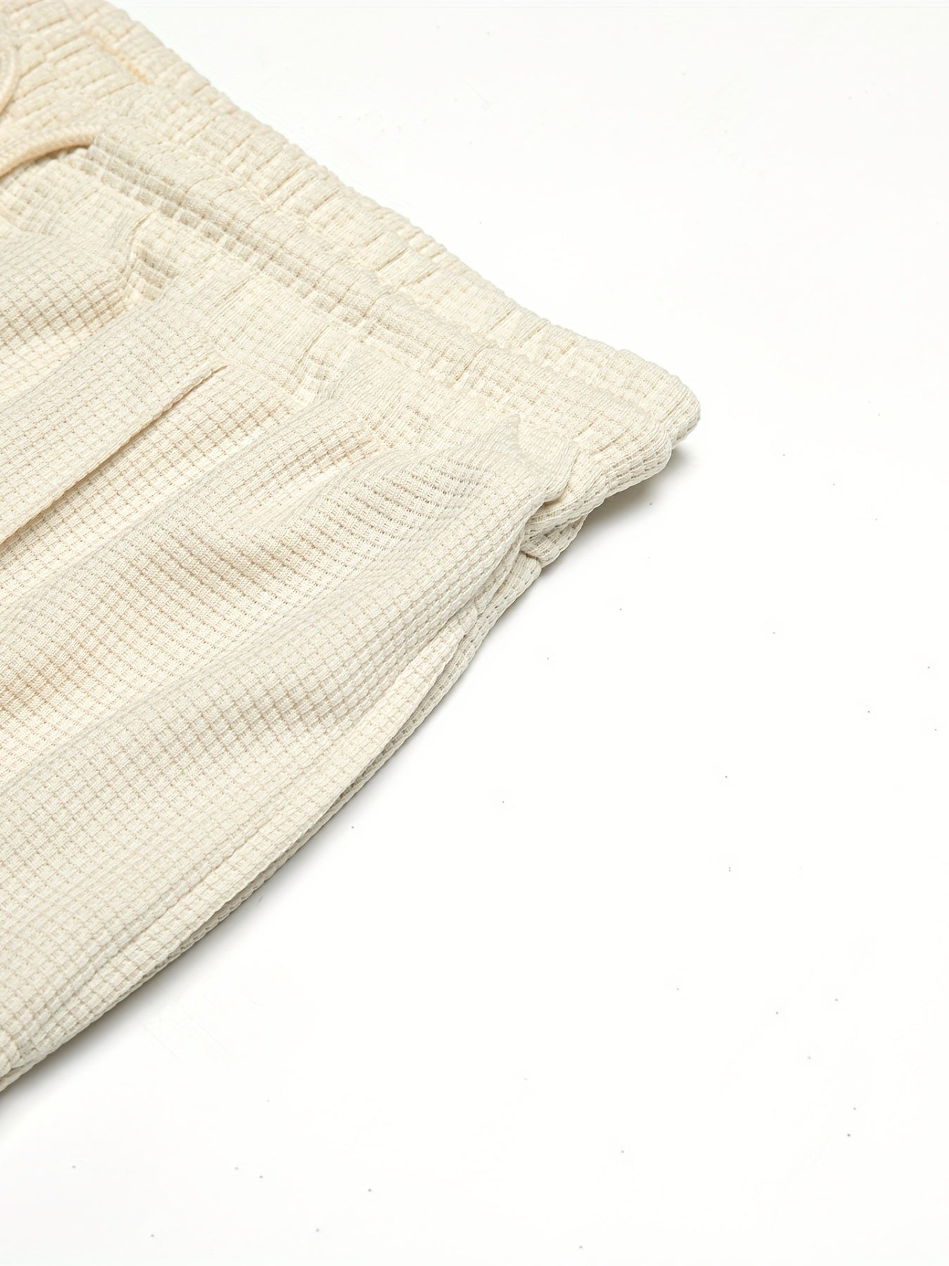 Men's Waffle Pattern Casual Outfits Set Long Sleeve Sweatshirt and Joggers Spring Fall