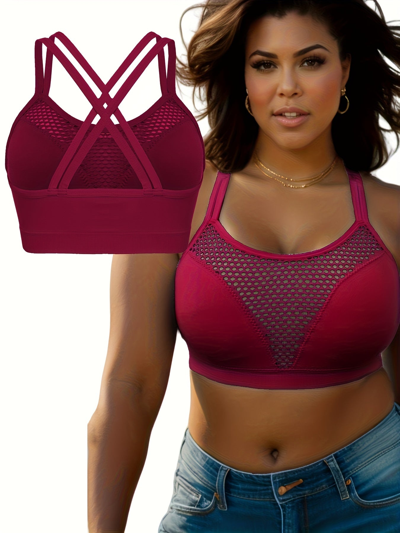 Women's Wireless Supportive Plus-Size Sports Bras Set of 4