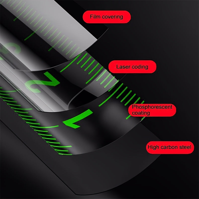 1 шт. Промышленная пластиковая самозапирающаяся флуоресцентная рулетка, доступная в длине 5,0 м / 7,5 м / 10,0 м, изготовленная из прочной углеродной стали, подходит для повседневного использования в офисе или в качестве промышленных ручных инструментов.