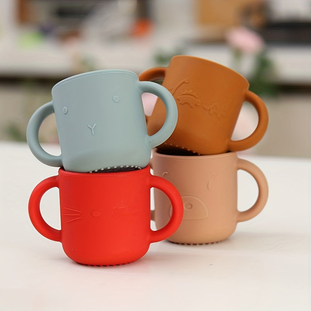 Vaso de silicona para niños de 5 oz con asa, libre de BPA, apto para alimentos, apto para lavavajillas, para mayores de 6 meses