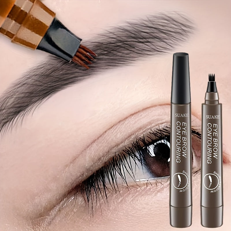 Lápiz de cejas líquido 3D impermeable para mujer - Duradero, a prueba de manchas
