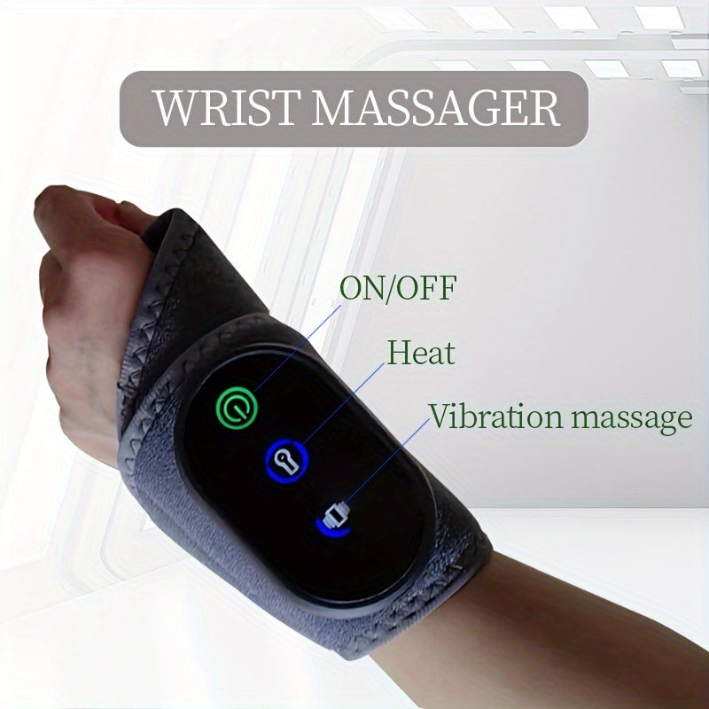 Rechargeable Wrist Massager with Vibration and Heat for Relaxation and Gifting