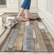 Anti-Skid Water-Absorbing Kitchen Mat with Wood Grain Pattern for Indoor Use