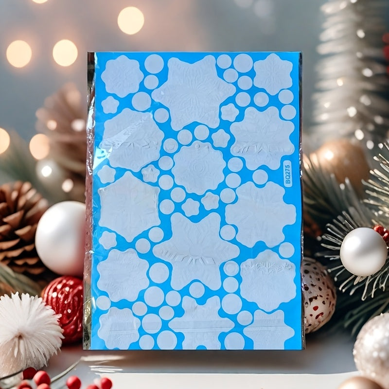 Reusable Snowflake Window Clings Boho Style Christmas Stickers 19.99cm x 30cm
