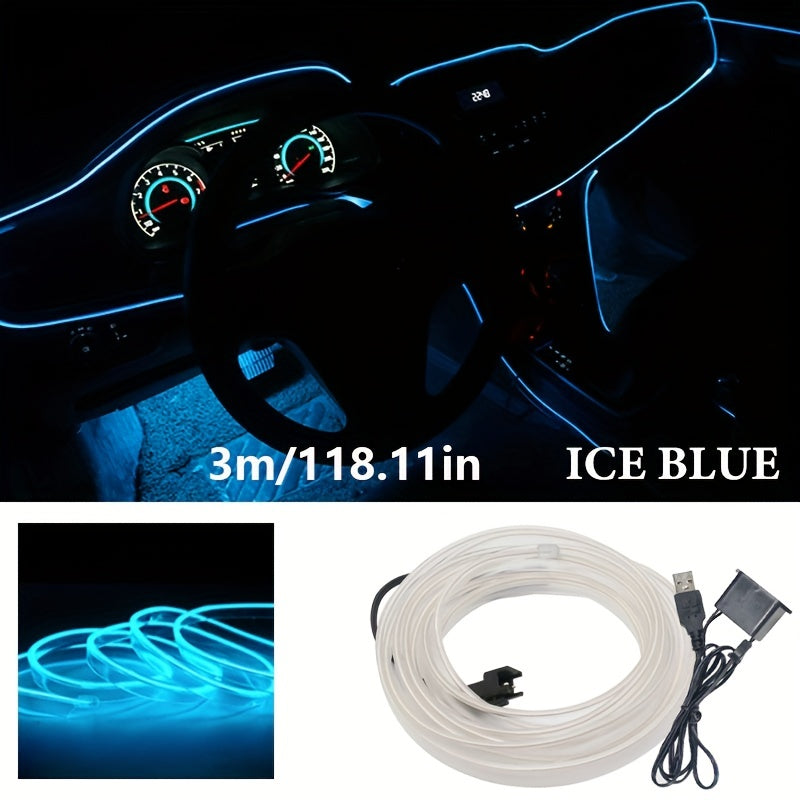 Car Interior LED Strip Flexible Neon Light Universal Auto Ambient Lamp 12V