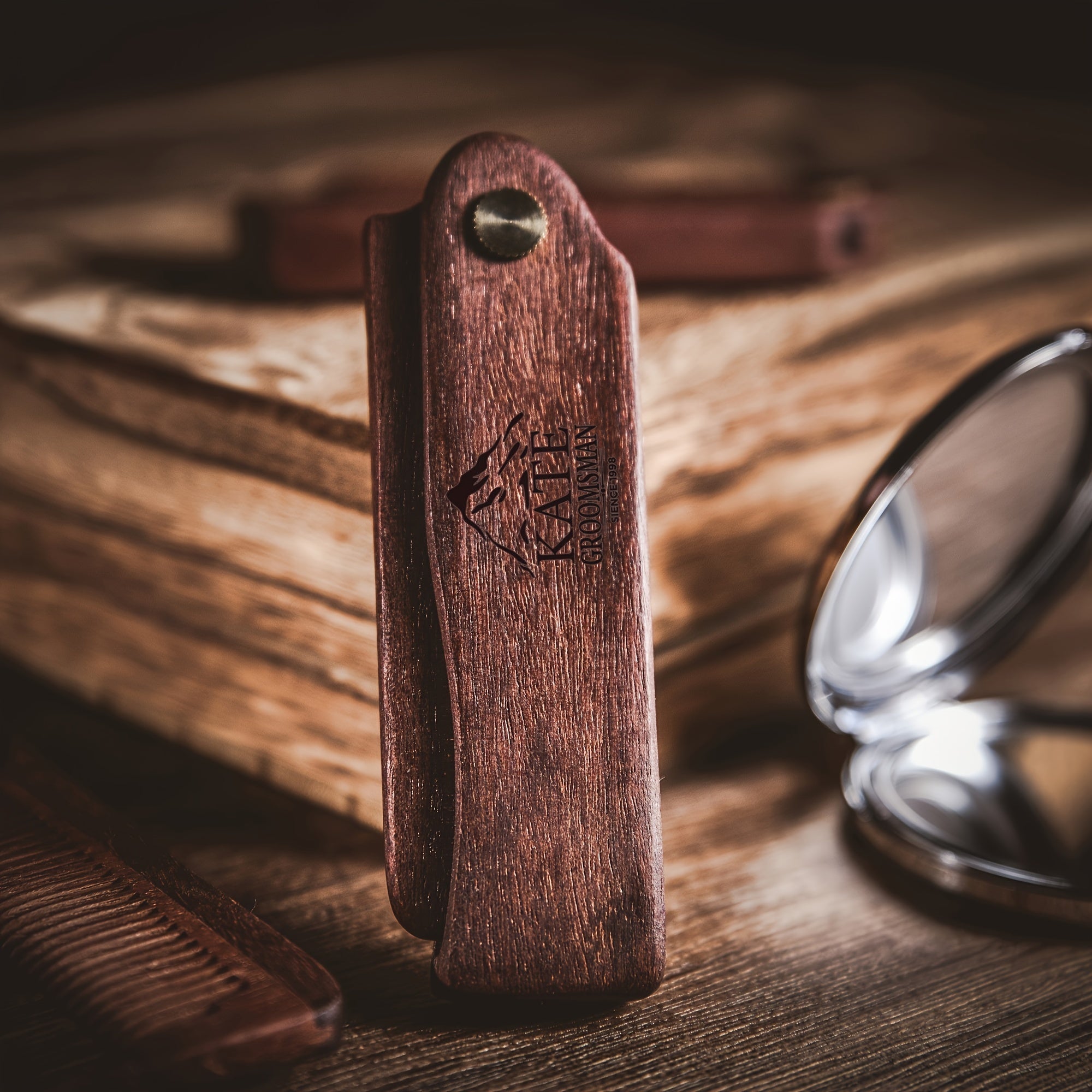 Personalized Wooden Beard Comb with Custom Engraving for Men Grooming