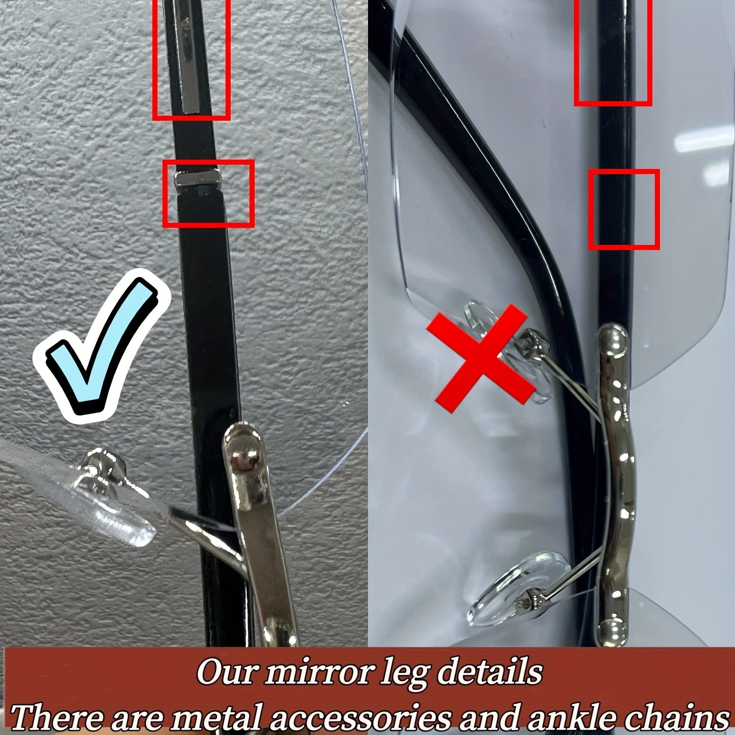 Rimless Rhinestone Photochromic Glasses with Anti-Blue Light for Daily Wear and Parties