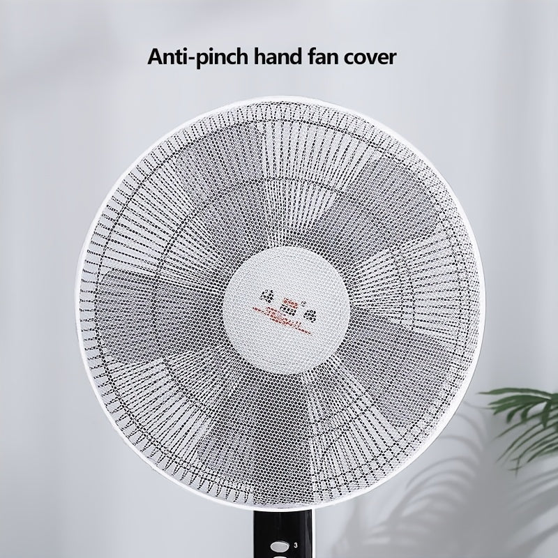 Anti-Pinch Fan Cover Safety Net Protects Hands Black White Accents 70cm