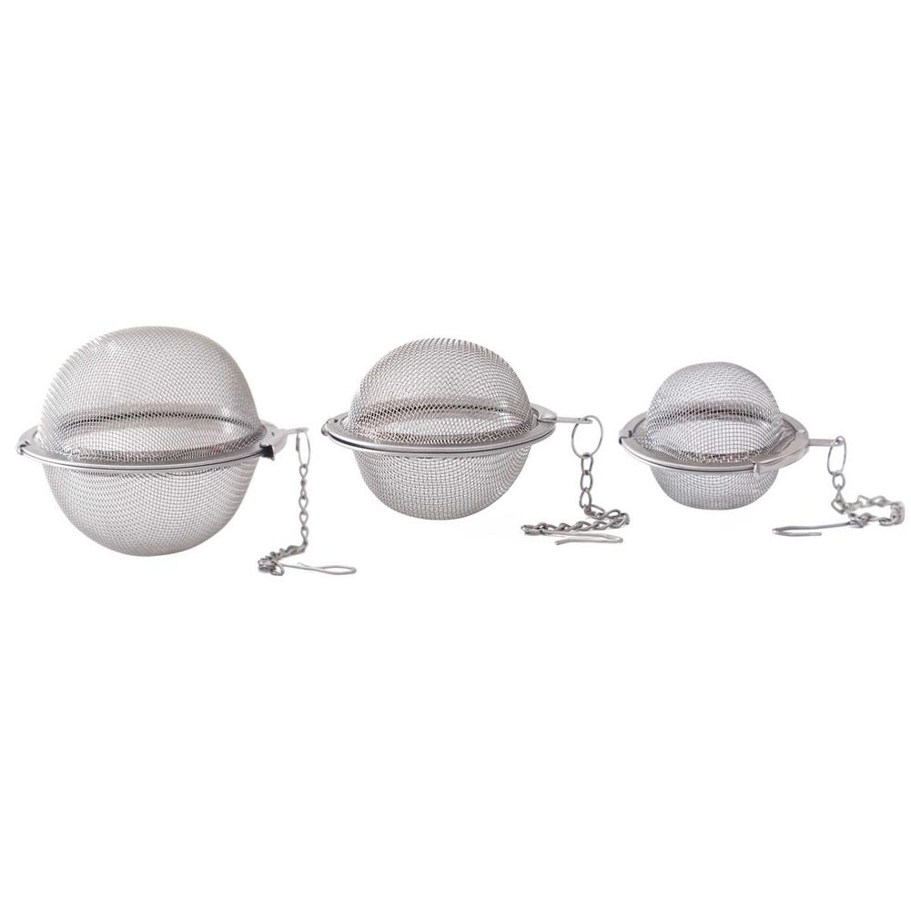 Set of 3 Stainless Steel Seasoning Balls with Mesh Strainers for Tea Soup Stew