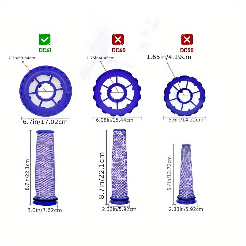 2-Pack Vacuum Filter Set for Upright Cordless and Ball Vacuum Cleaners Compatible with DC41 DC65 DC66 UP13 UP20 UP30
