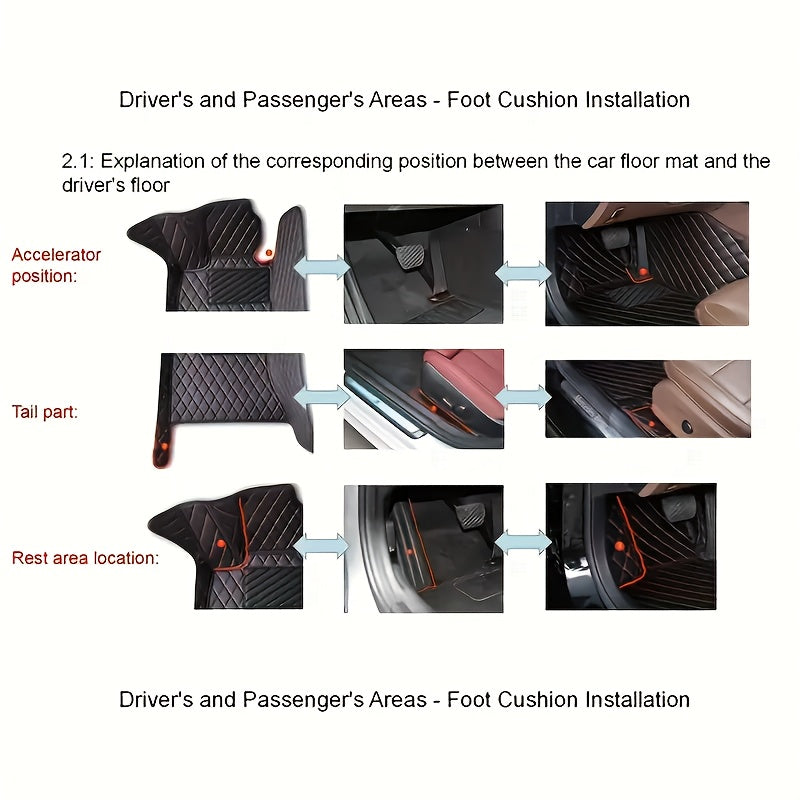 Car Faux Leather 3D Foot Mats for SUV Anti-Slip Wear-Resistant Easy Clean