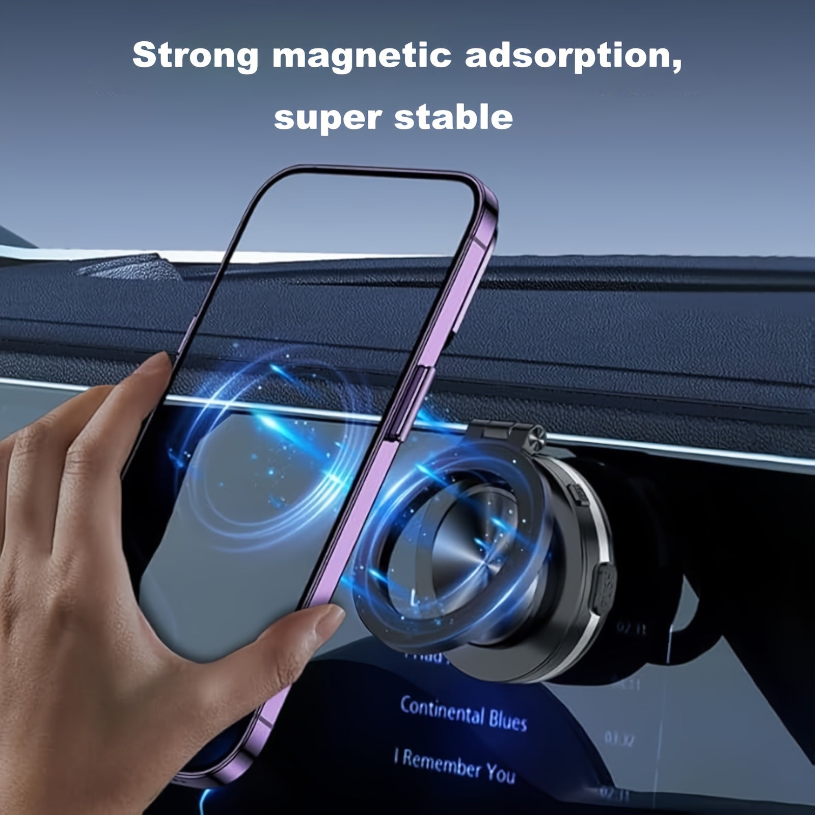 Magnetic Car Phone Holder Electric Vacuum Suction 360° Rotating