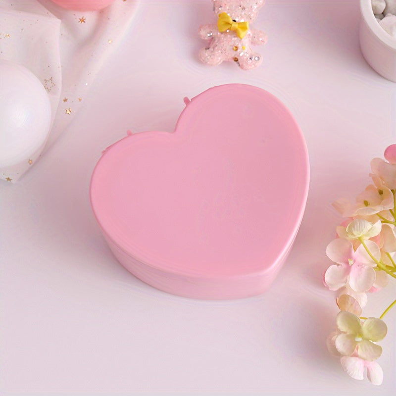 Розовая шкатулка для украшений с двойным зеркалом для макияжа и хранения