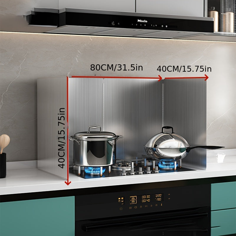 Stainless Steel Kitchen Backsplash Guard Heat-Resistant Anti-Splash for Home and Restaurant