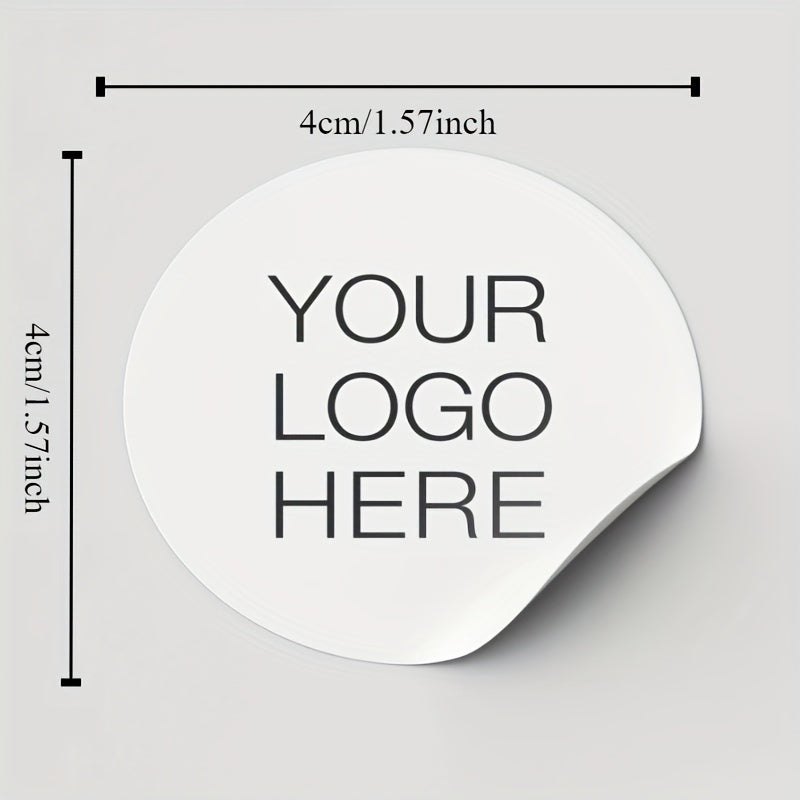 Pegatinas personalizadas de PVC impermeable y base blanca de papel PP de 3,99 cm para logotipos, regalos, etiquetas