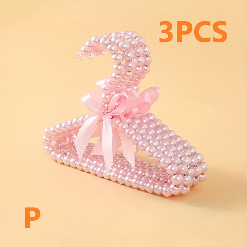 Set of 3 5 or 10 Mini Small Plastic Hangers with Bow Design for Clothes Storage Organizer