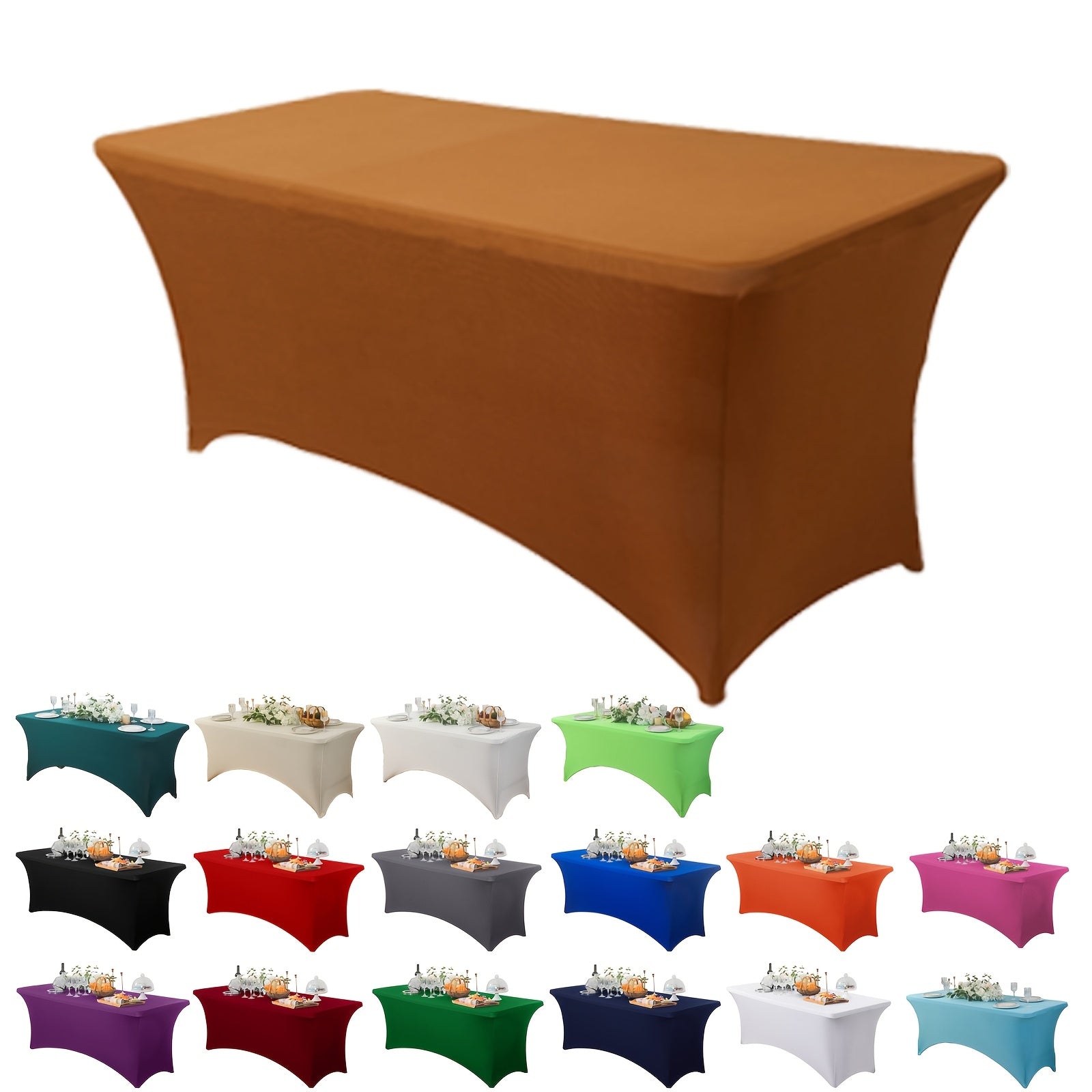 Stretch Spandex Tablecloth for Weddings Parties and Events Durable Polyester Blend Mixed Color