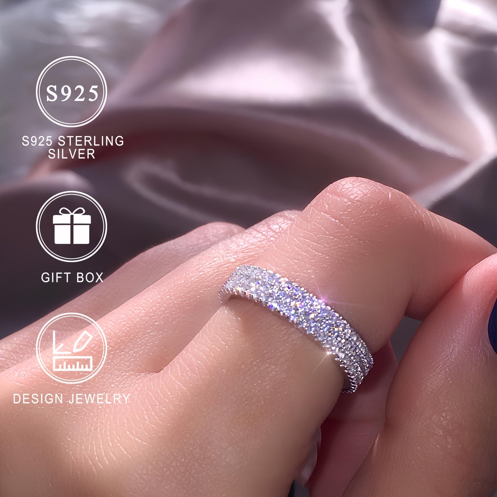 925 sterling kumushdan yasalgan yuqori sifatli to'y/nikoh uzugi, porloq zirkoniya toshlari bilan bezatilgan. Ushbu maxsus inson uchun mukammal sovg'a, sovg'a qutisi bilan birga keladi.