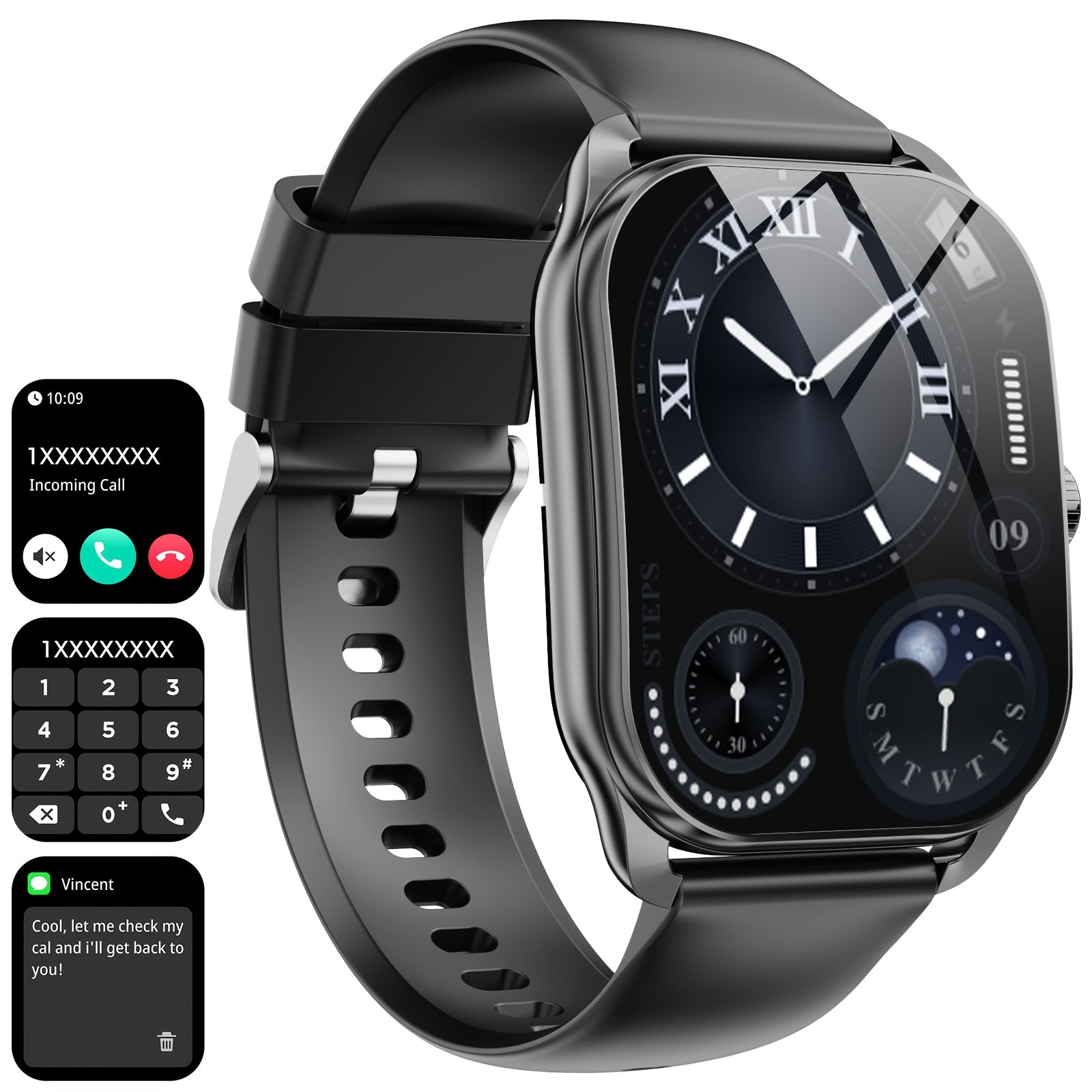 Smart Watch for Men and Women Waterproof Fitness Tracker with Wireless Calling and Notifications