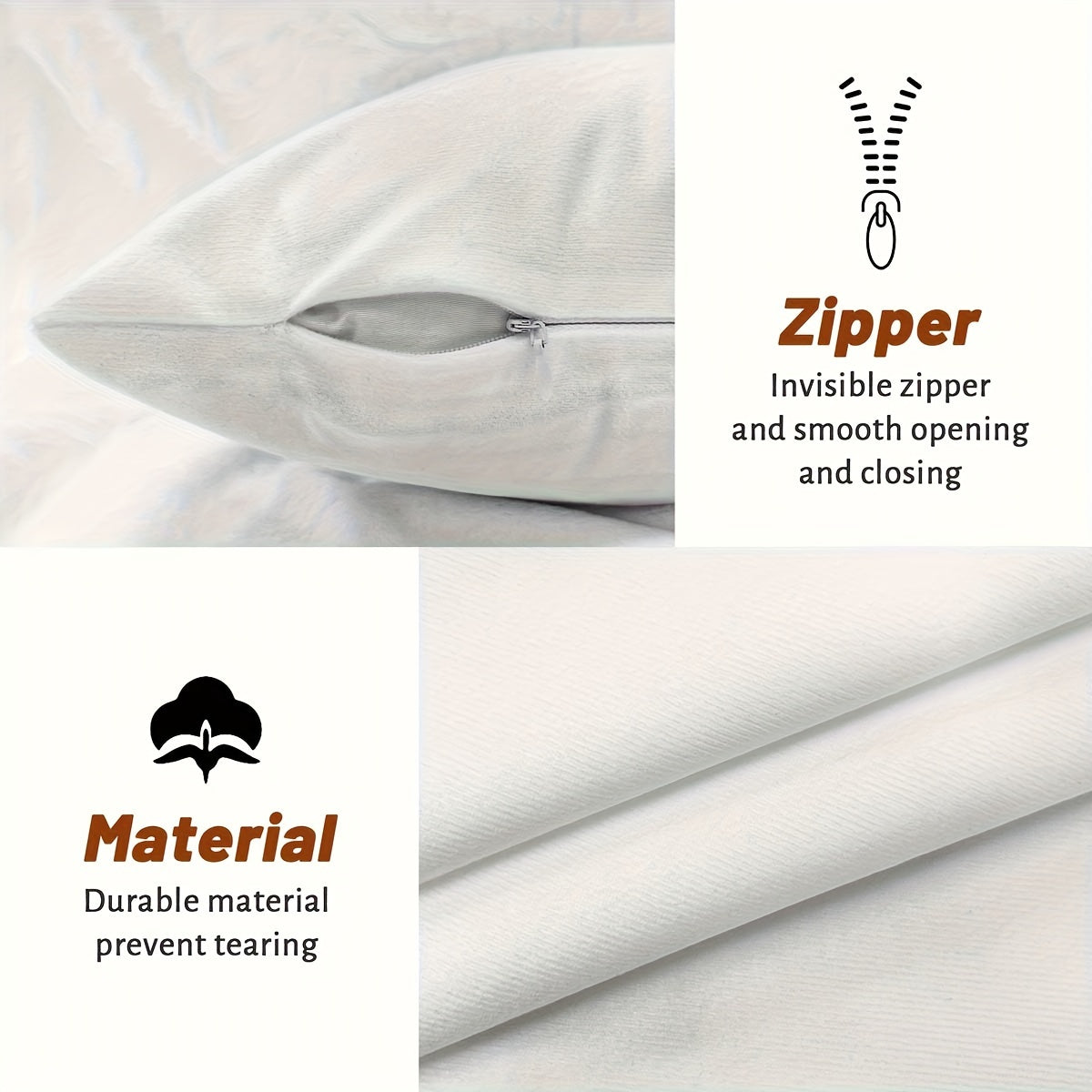 45.72x45.72 cm Christmas Reindeer Throw Pillow Cover Plush Washable Zippered Stain-Resistant