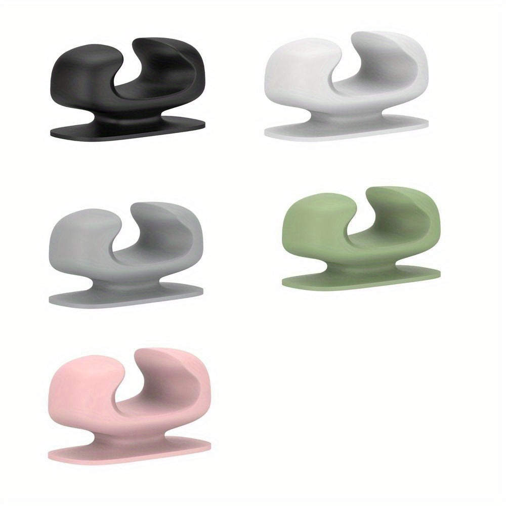 Set of 2 Silicone Kitchen Utensil Holders Adhesive Rack for Spatula and Rice Spoon Organizer