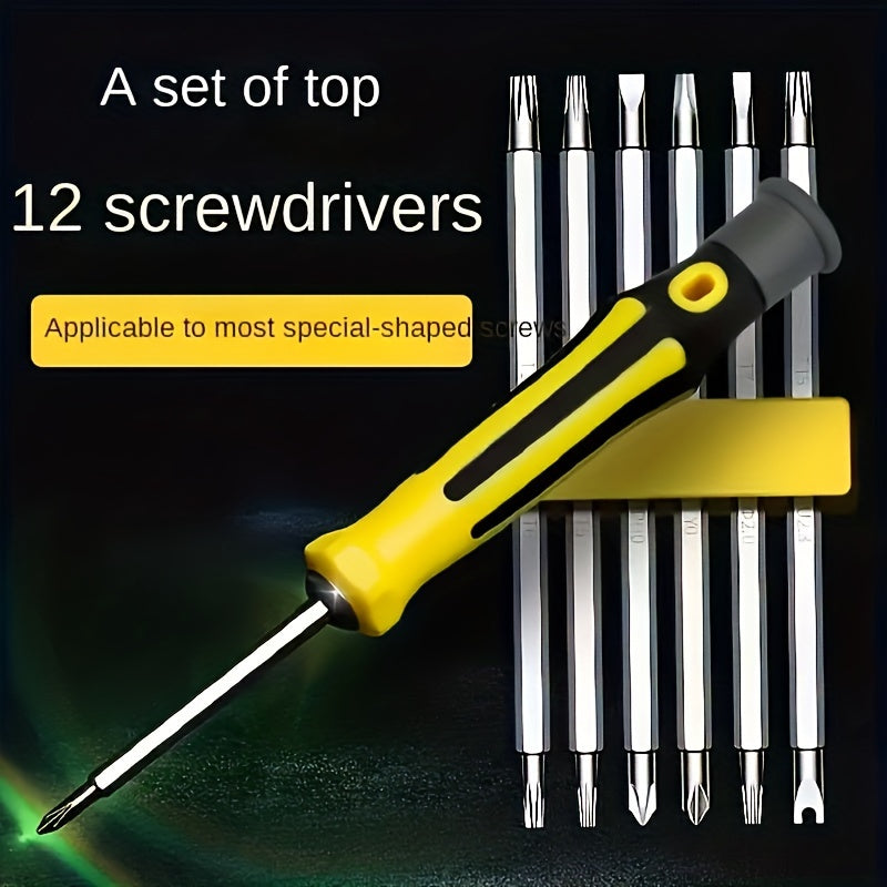 12-In-1 Precision Screwdriver Set for Mobile Phones and Tablets Durable Carbon Steel